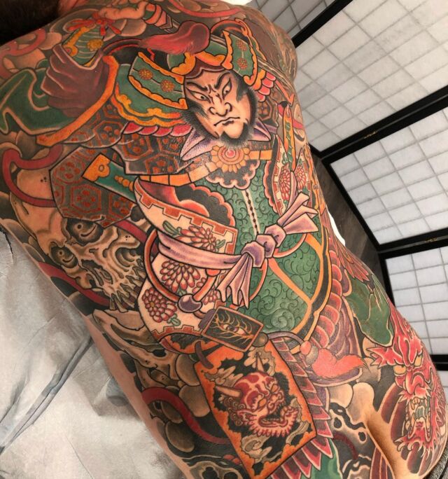 Finished Paul’s @c3nagsp_evox back yesterday. Healed pictures to come. It’s a huge amount of energy, time, and resources that go into each of these large projects. Its a humbling experience. Thanks for looking. Thanks for engaging. @hudsonvalleytattooco #brianfaulktattoo #samuraitattoo #japanesebackpiece #japanesebodysuit #japanesetattoony